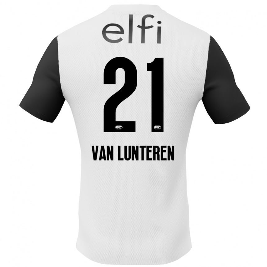 Men Football Desiree Van Lunteren #21 White Black Away Jersey 2024/25 T-Shirt Za