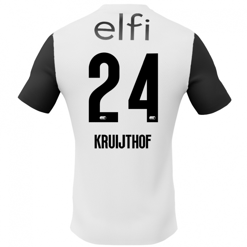 Men Football Annemiek Kruijthof #24 White Black Away Jersey 2024/25 T-Shirt Za