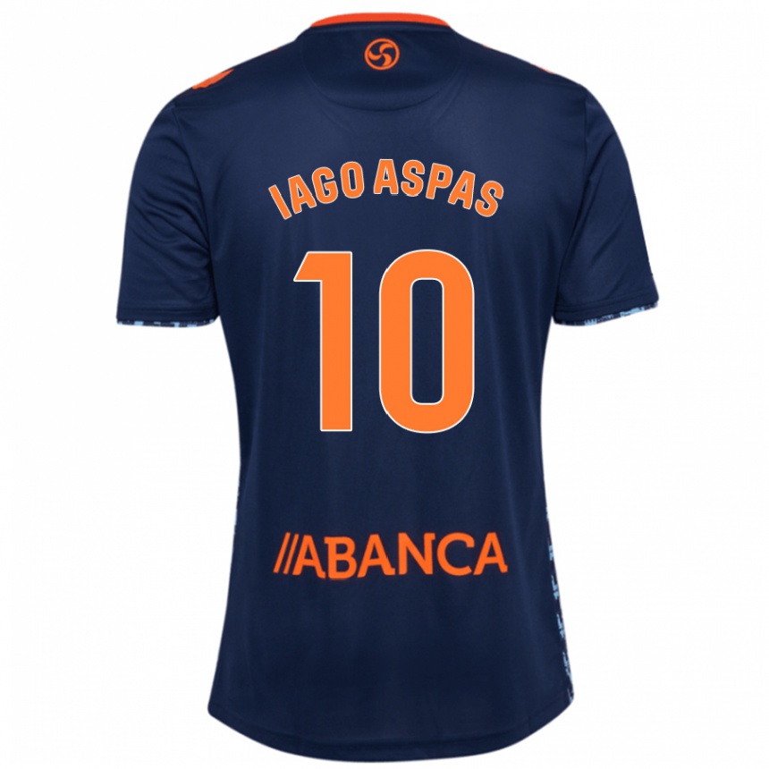 Men Football Iago Aspas #10 Navy Blue Away Jersey 2024/25 T-Shirt Za