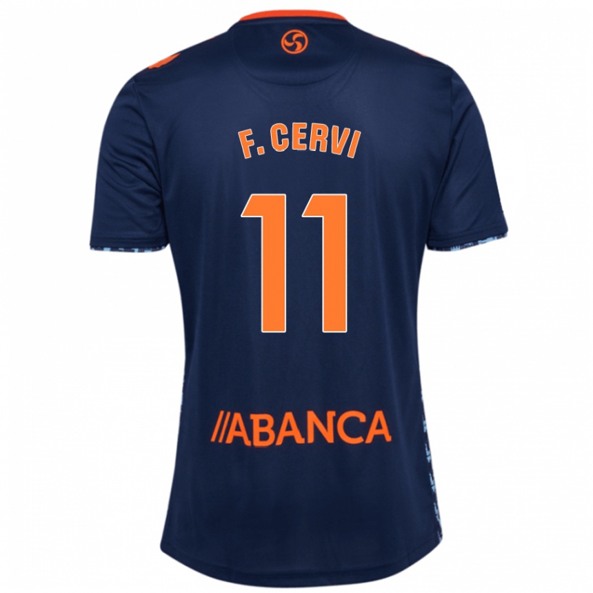 Men Football Franco Cervi #11 Navy Blue Away Jersey 2024/25 T-Shirt Za