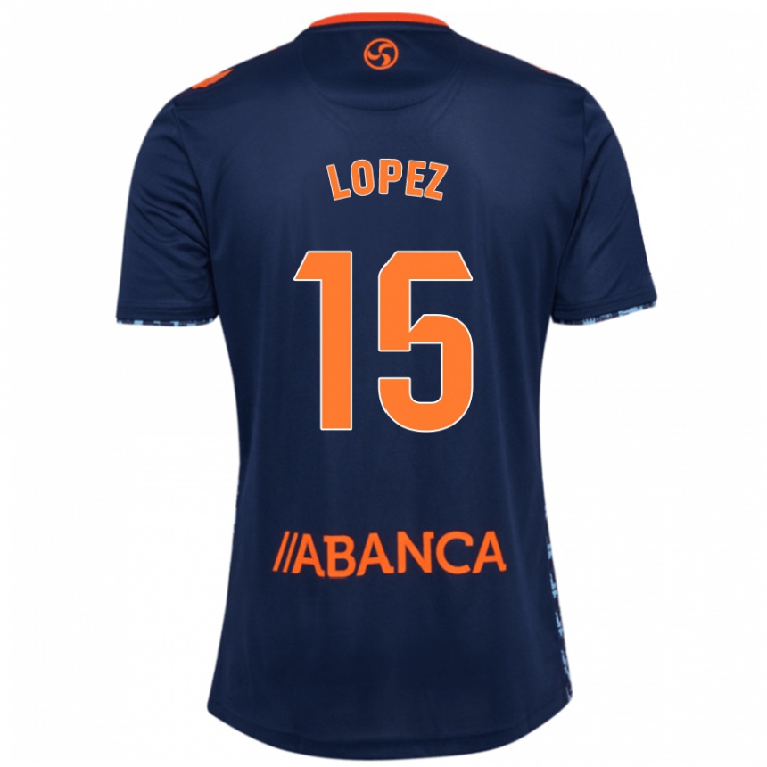 Men Football Fer López #15 Navy Blue Away Jersey 2024/25 T-Shirt Za