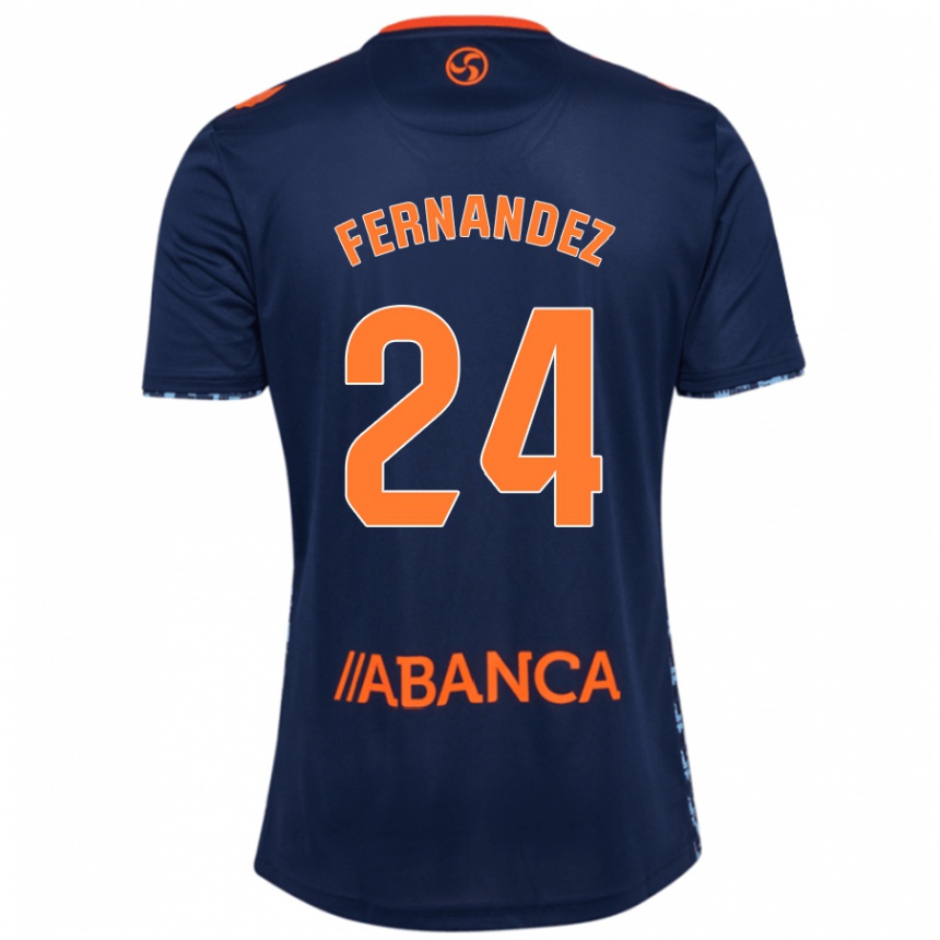 Men Football César Fernández #24 Navy Blue Away Jersey 2024/25 T-Shirt Za