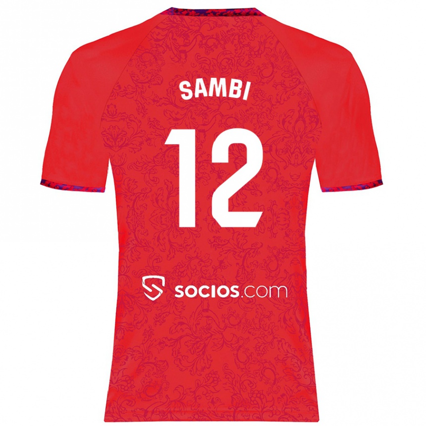 Men Football Albert Sambi Lokonga #12 Red Away Jersey 2024/25 T-Shirt Za