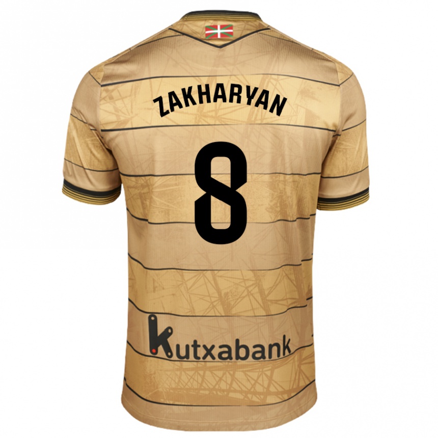 Men Football Arsen Zakharyan #8 Brown Away Jersey 2024/25 T-Shirt Za