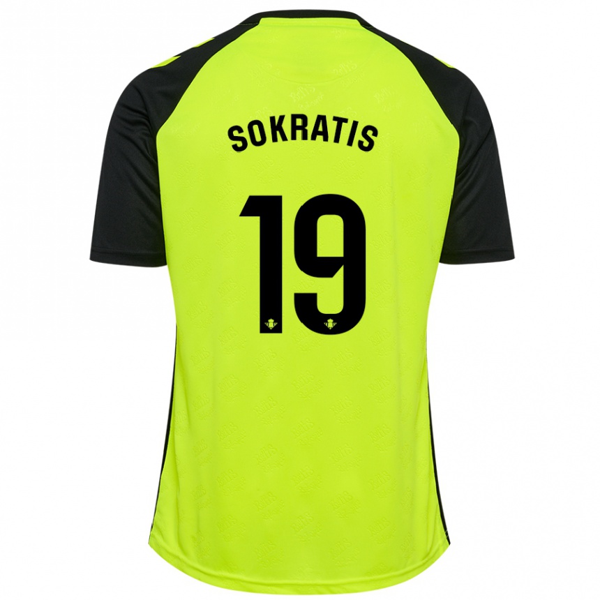 Men Football Sokratis Papastathopoulos #19 Fluorescent Yellow Black Away Jersey 2024/25 T-Shirt Za