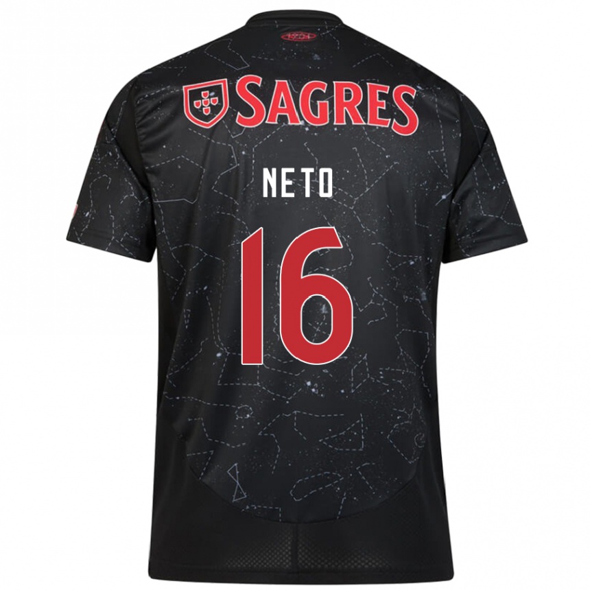 Men Football Martim Neto #16 Black Red Away Jersey 2024/25 T-Shirt Za