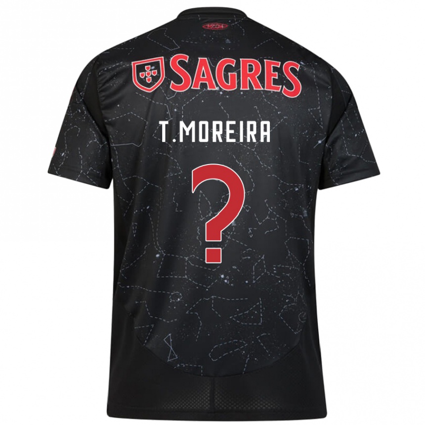 Men Football Tomás Moreira #0 Black Red Away Jersey 2024/25 T-Shirt Za