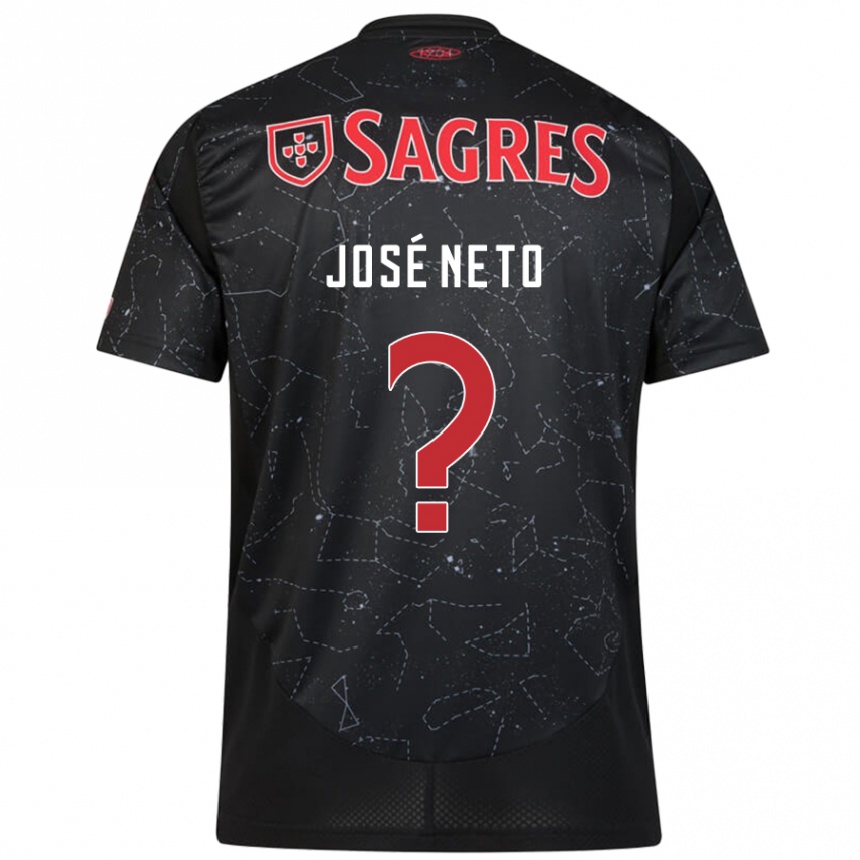 Men Football José Neto #0 Black Red Away Jersey 2024/25 T-Shirt Za