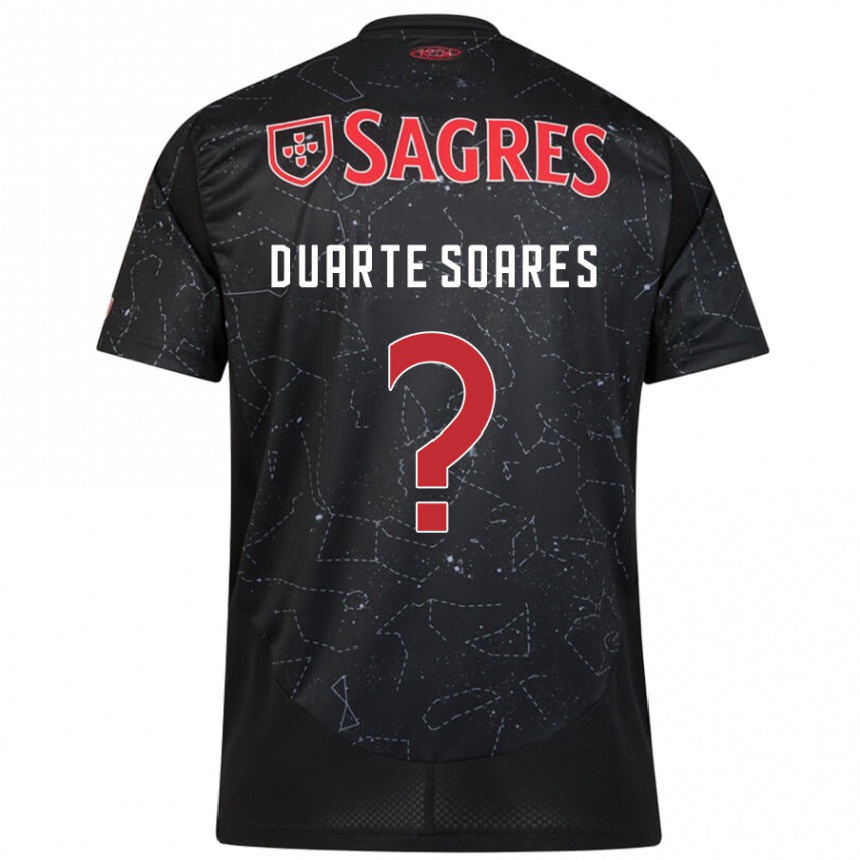 Men Football Duarte Soares #0 Black Red Away Jersey 2024/25 T-Shirt Za