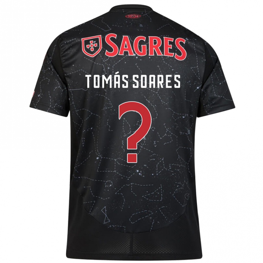 Men Football Tomás Soares #0 Black Red Away Jersey 2024/25 T-Shirt Za