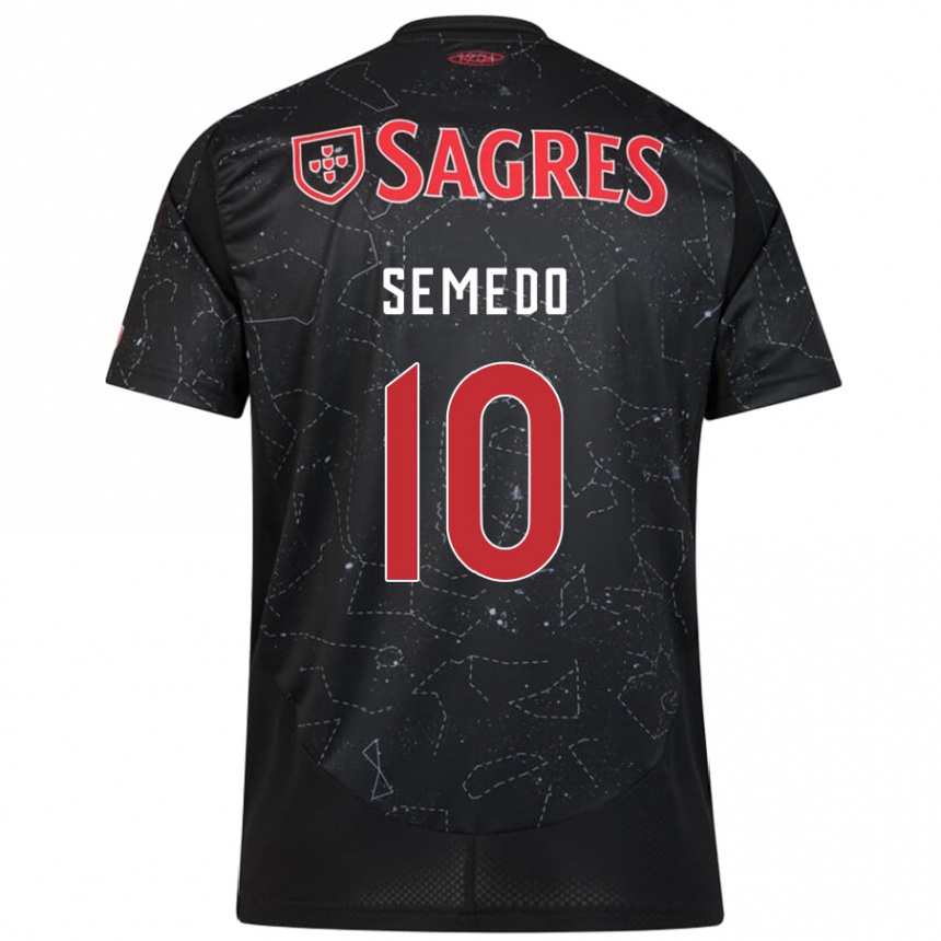 Men Football Andreson Semedo #10 Black Red Away Jersey 2024/25 T-Shirt Za