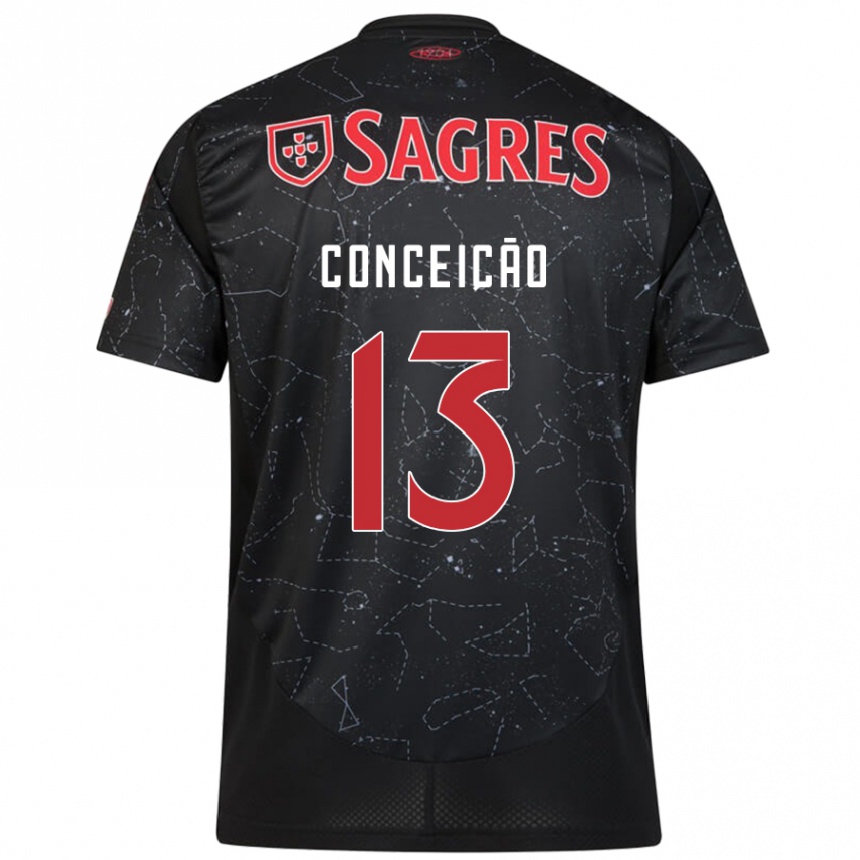 Men Football João Conceição #13 Black Red Away Jersey 2024/25 T-Shirt Za