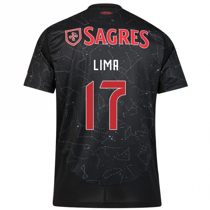 Men Football Ivan Lima #17 Black Red Away Jersey 2024/25 T-Shirt Za