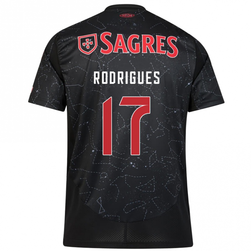 Men Football Tiago Rodrigues #17 Black Red Away Jersey 2024/25 T-Shirt Za