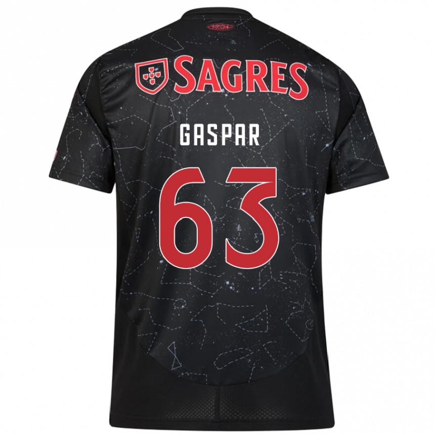 Men Football Guilherme Gaspar #63 Black Red Away Jersey 2024/25 T-Shirt Za