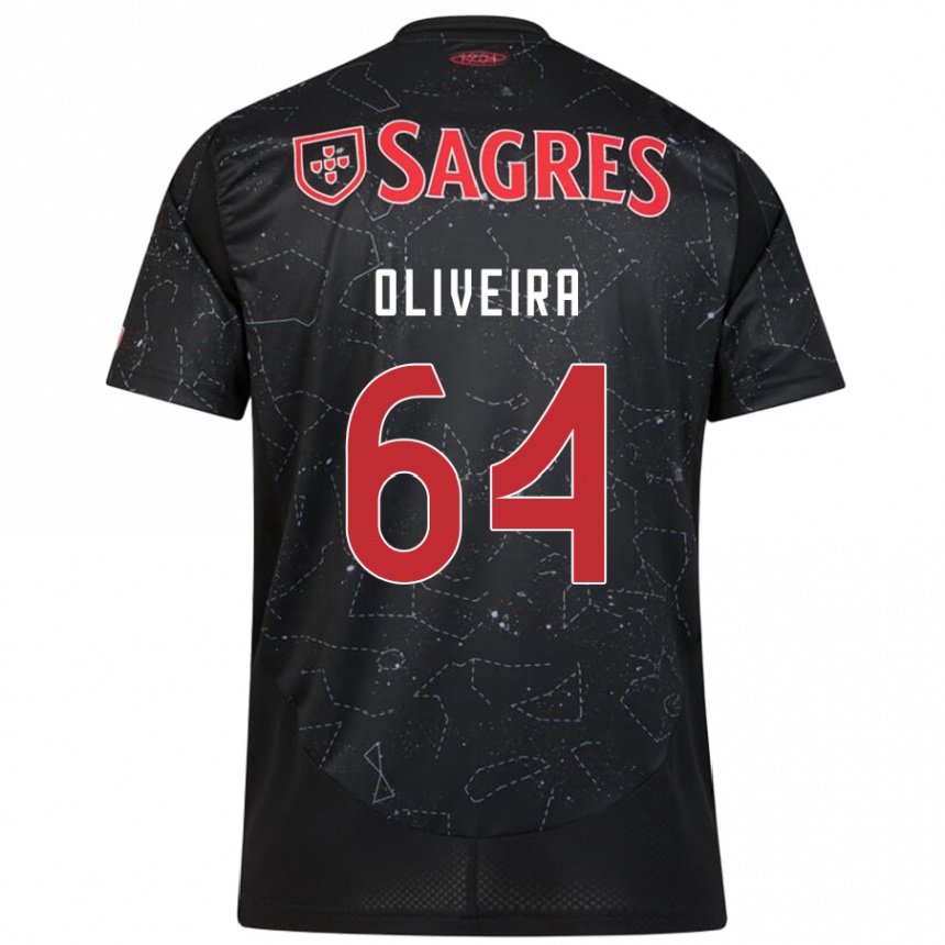 Men Football Gonçalo Oliveira #64 Black Red Away Jersey 2024/25 T-Shirt Za