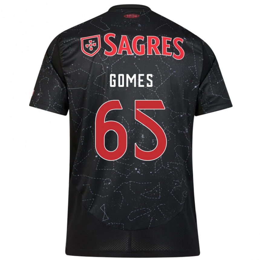 Men Football André Gomes #65 Black Red Away Jersey 2024/25 T-Shirt Za