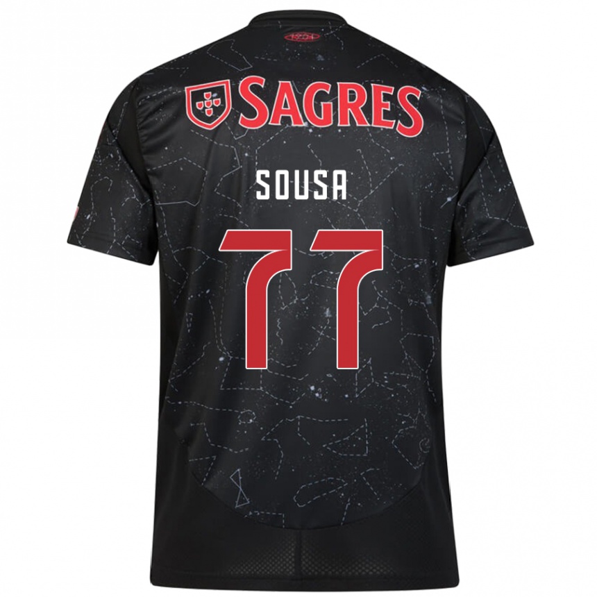 Men Football Gerson Sousa #77 Black Red Away Jersey 2024/25 T-Shirt Za