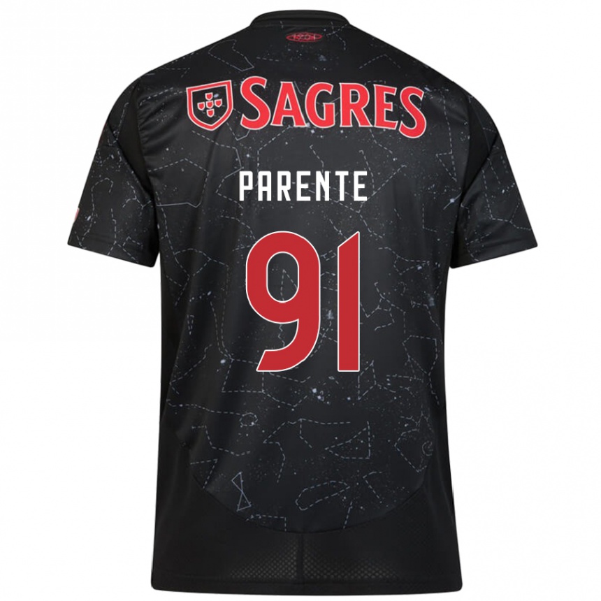 Men Football Tiago Parente #91 Black Red Away Jersey 2024/25 T-Shirt Za