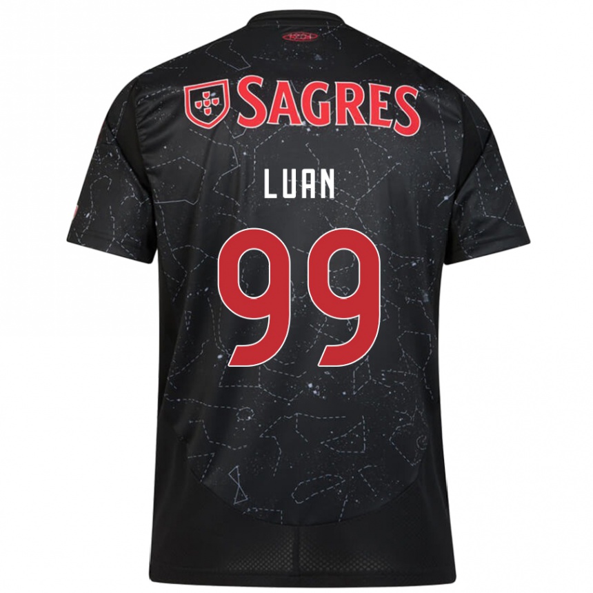 Men Football Luan #99 Black Red Away Jersey 2024/25 T-Shirt Za