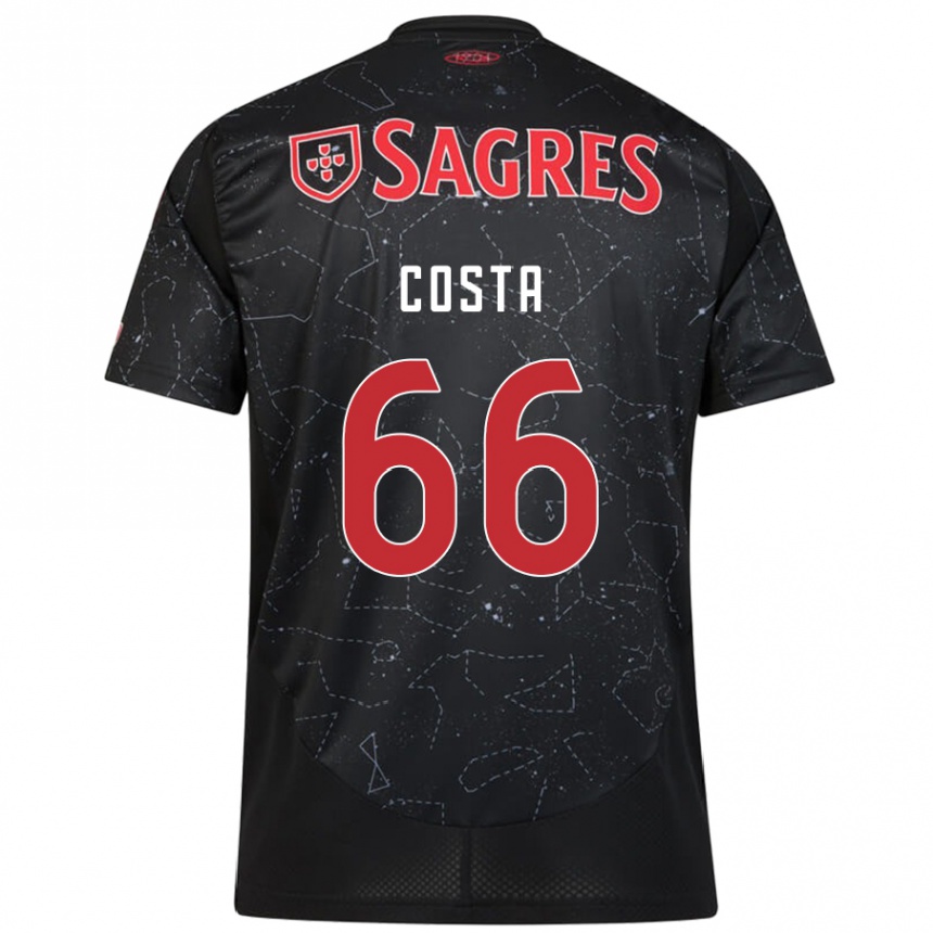 Men Football Rute Costa #66 Black Red Away Jersey 2024/25 T-Shirt Za