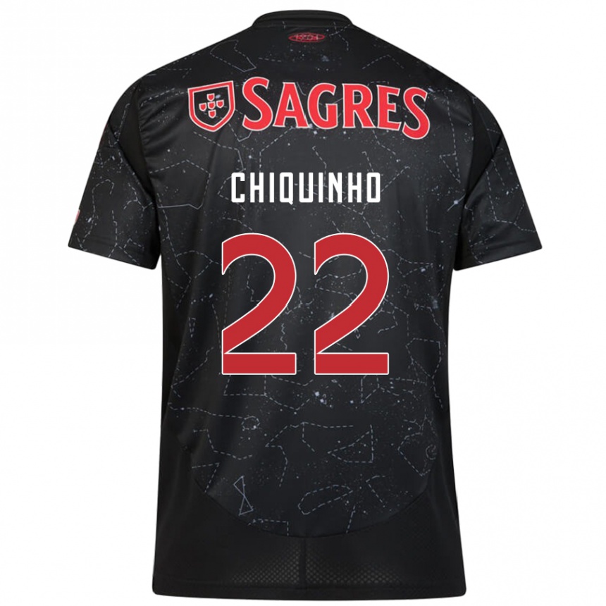 Men Football Chiquinho #22 Black Red Away Jersey 2024/25 T-Shirt Za