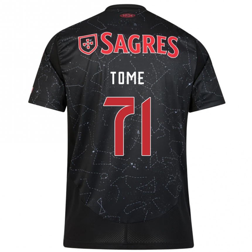 Men Football João Tomé #71 Black Red Away Jersey 2024/25 T-Shirt Za