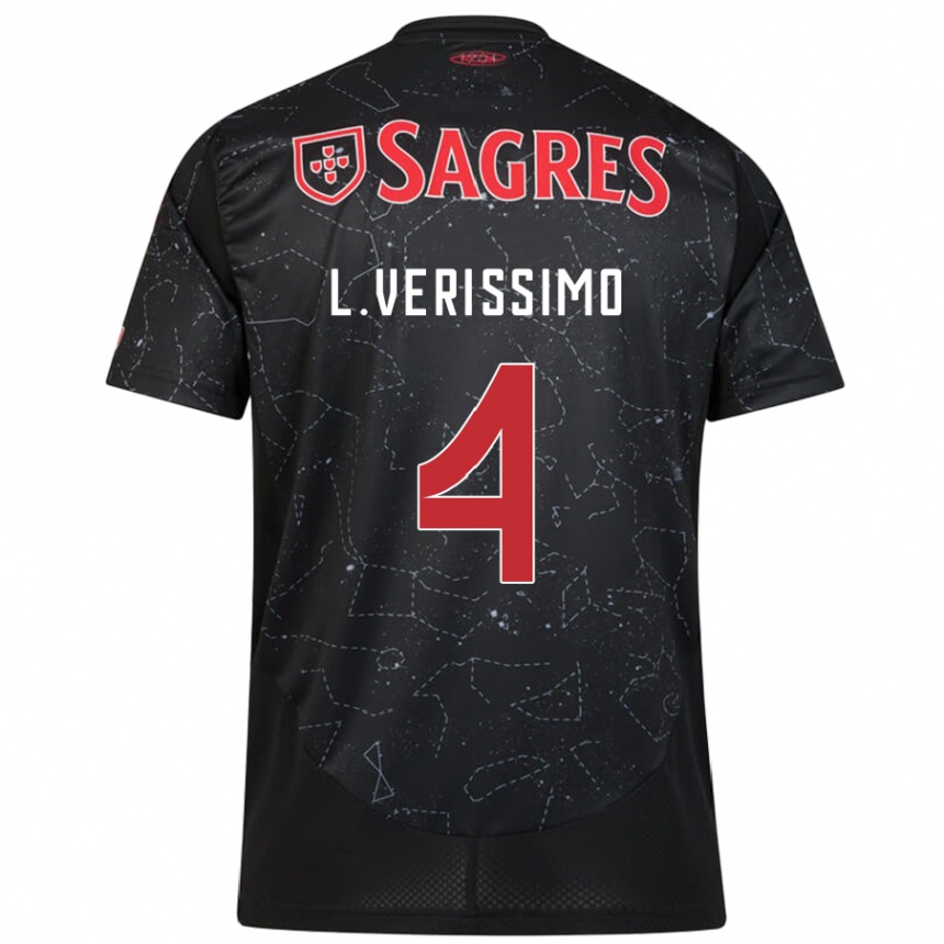 Men Football Lucas Verissimo #4 Black Red Away Jersey 2024/25 T-Shirt Za