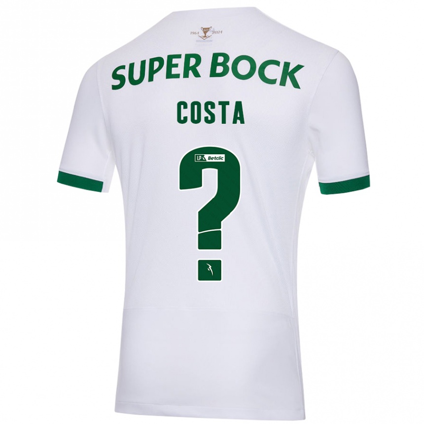 Men Football Daniel Costa #0 White Green Away Jersey 2024/25 T-Shirt Za