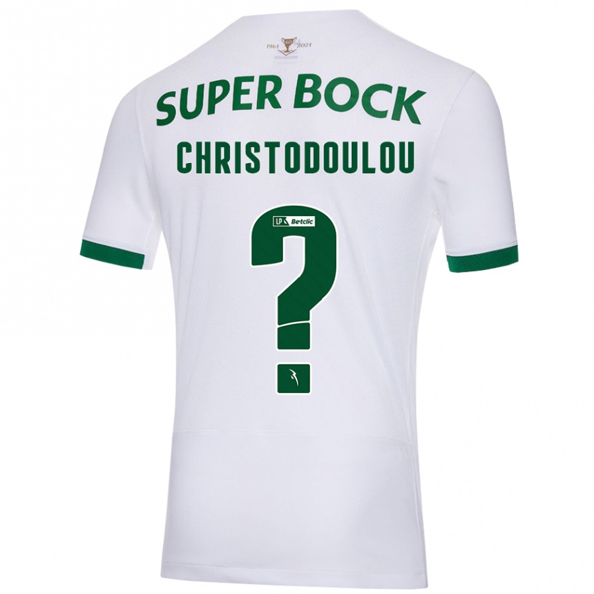 Men Football Argyris Christodoulou #0 White Green Away Jersey 2024/25 T-Shirt Za