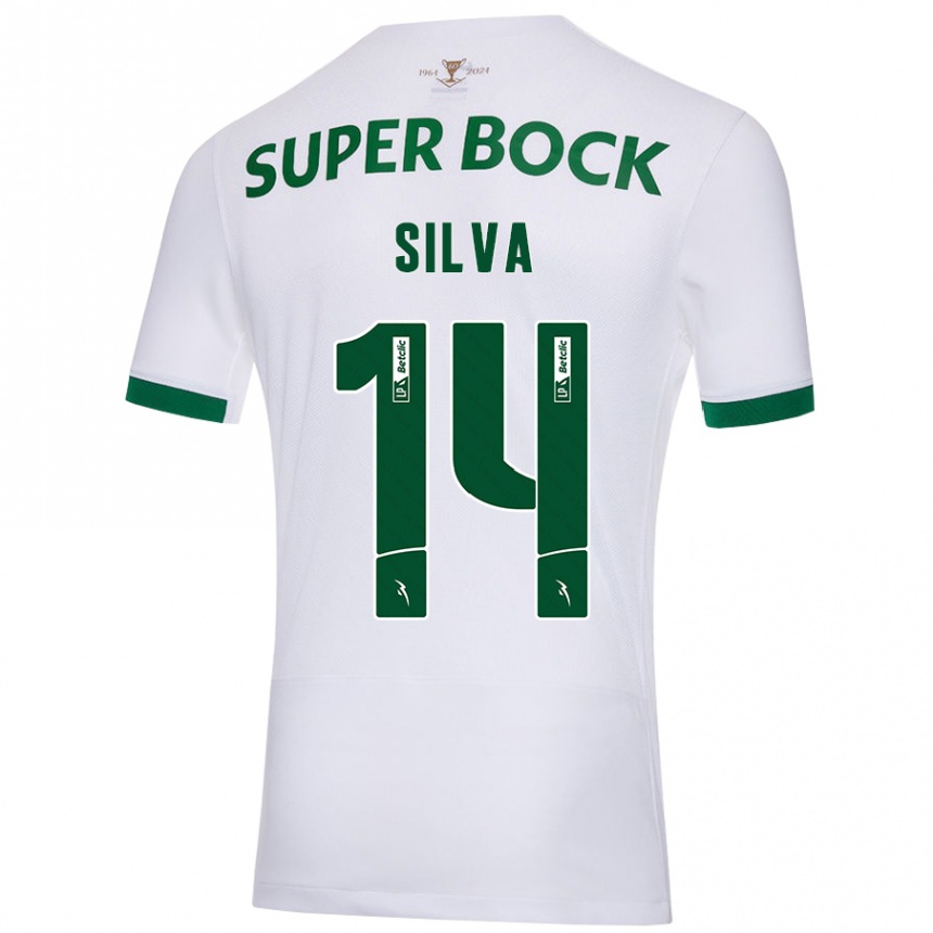 Men Football Guilherme Silva #14 White Green Away Jersey 2024/25 T-Shirt Za