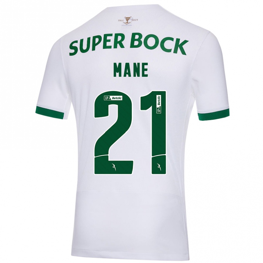 Men Football Isnaba Mané #21 White Green Away Jersey 2024/25 T-Shirt Za