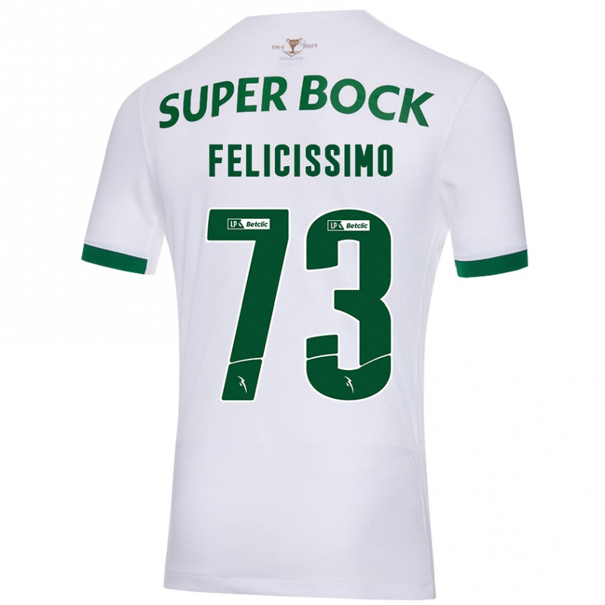 Men Football Eduardo Felicíssimo #73 White Green Away Jersey 2024/25 T-Shirt Za