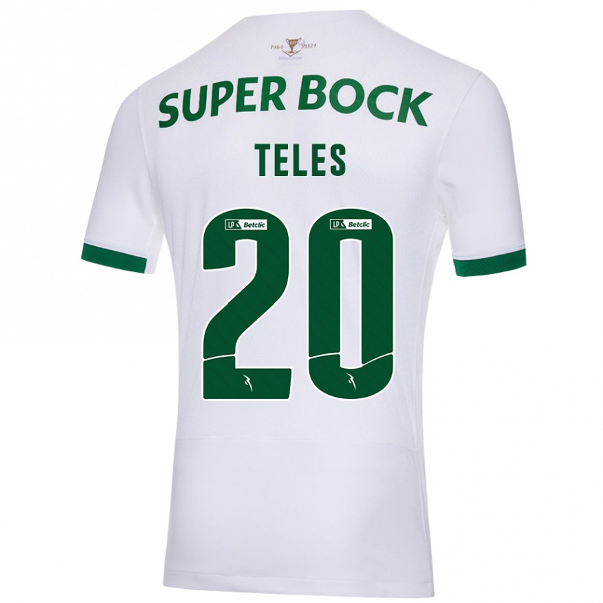 Men Football Ana Isabel Teles #20 White Green Away Jersey 2024/25 T-Shirt Za