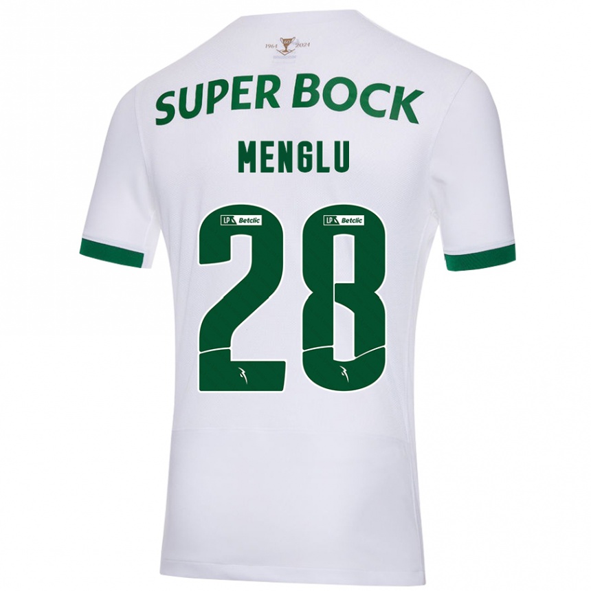 Men Football Shen Menglu #28 White Green Away Jersey 2024/25 T-Shirt Za