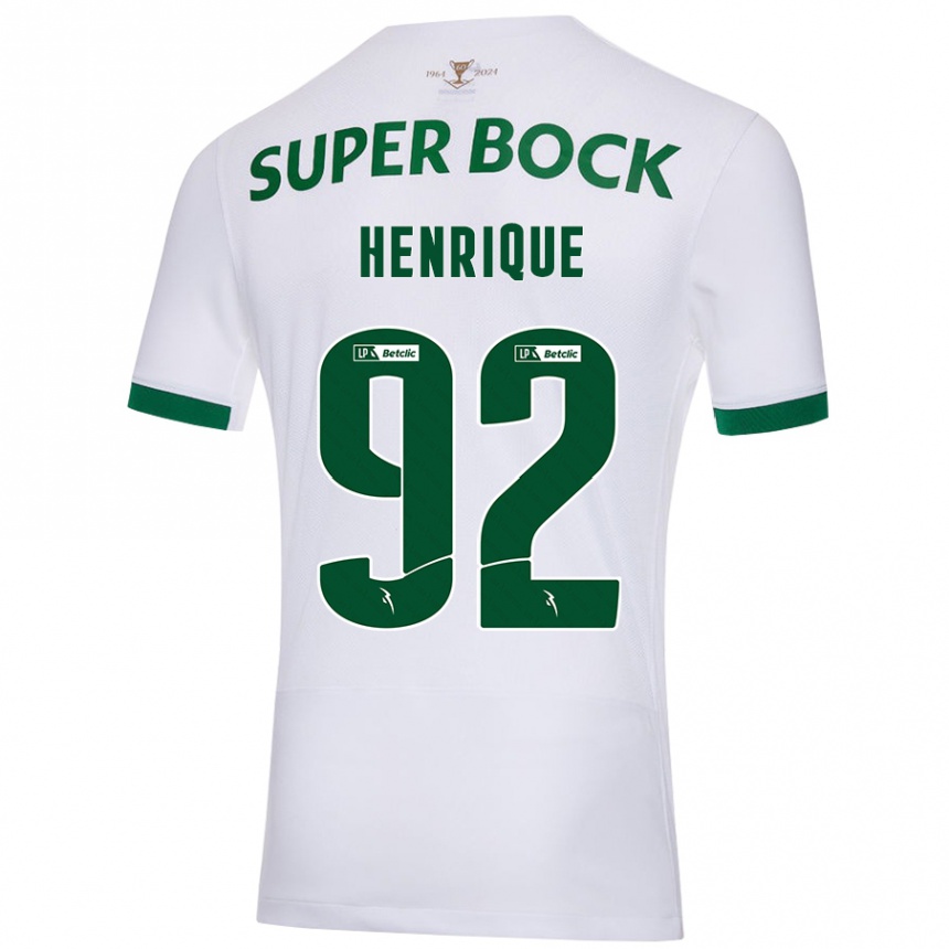 Men Football Eduardo Henrique #92 White Green Away Jersey 2024/25 T-Shirt Za