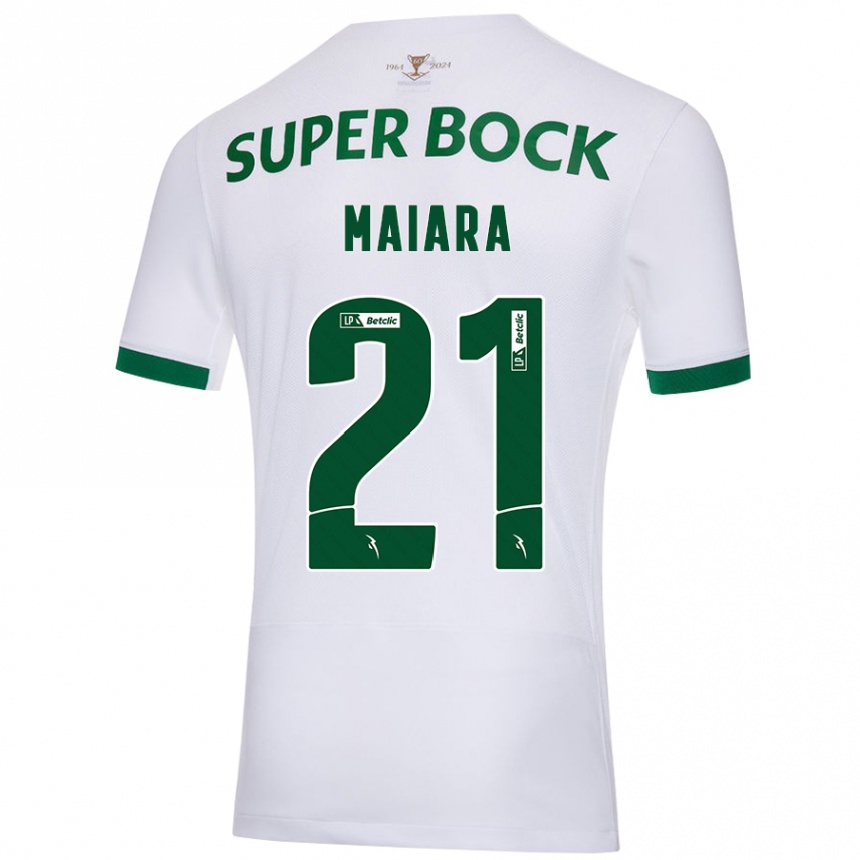 Men Football Maiara Carolina Niehues #21 White Green Away Jersey 2024/25 T-Shirt Za