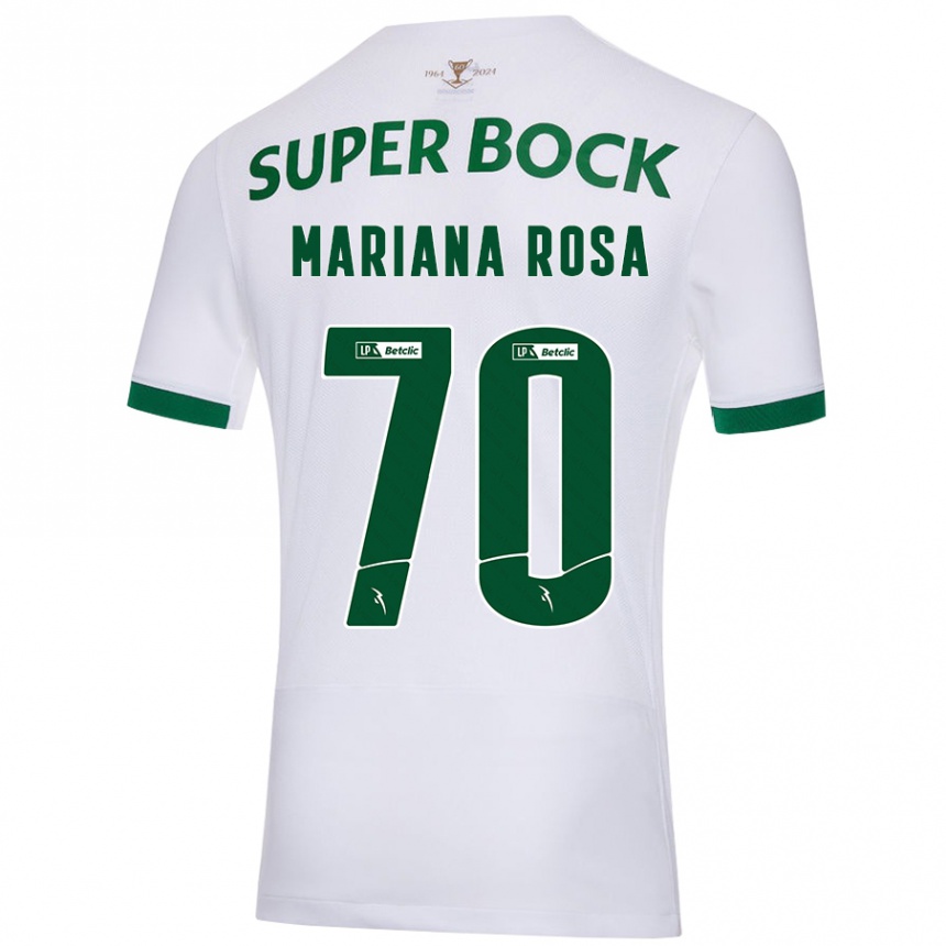 Men Football Mariana Silva Pinto Vilaça Da Rosa #70 White Green Away Jersey 2024/25 T-Shirt Za