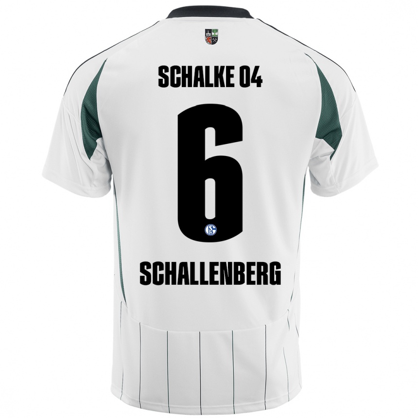 Men Football Ron Schallenberg #6 White Green Away Jersey 2024/25 T-Shirt Za