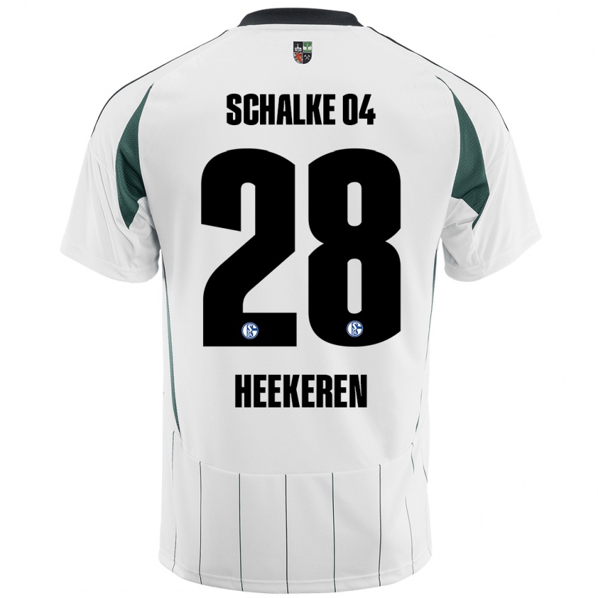 Men Football Justin Heekeren #28 White Green Away Jersey 2024/25 T-Shirt Za