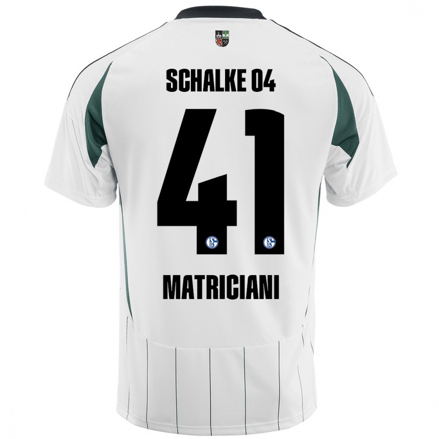 Men Football Henning Matriciani #41 White Green Away Jersey 2024/25 T-Shirt Za