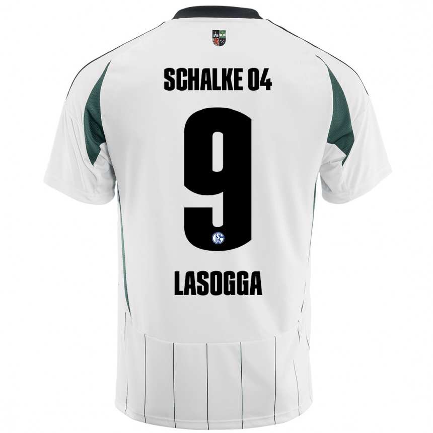 Men Football Pierre-Michel Lasogga #9 White Green Away Jersey 2024/25 T-Shirt Za