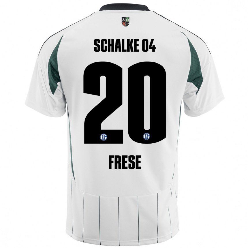 Men Football Niklas Frese #20 White Green Away Jersey 2024/25 T-Shirt Za