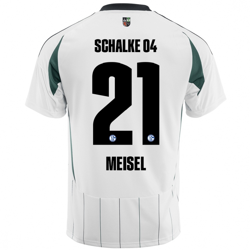 Men Football Kelsey Meisel #21 White Green Away Jersey 2024/25 T-Shirt Za