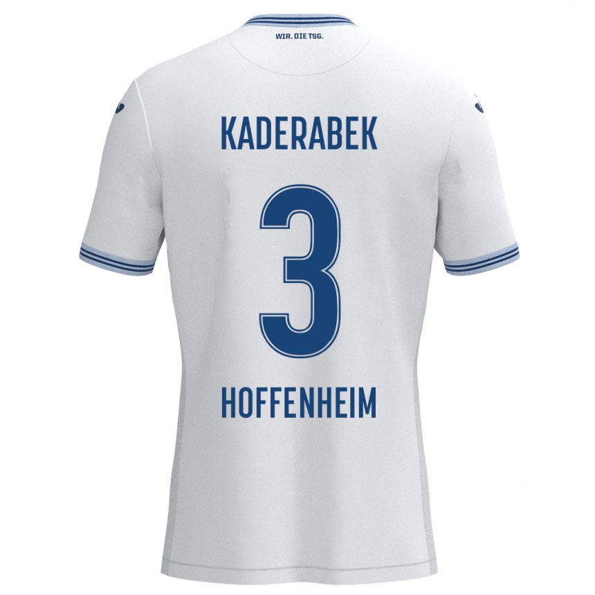 Men Football Pavel Kaderabek #3 White Blue Away Jersey 2024/25 T-Shirt Za