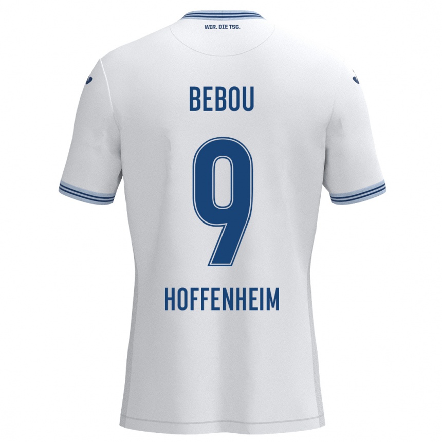 Men Football Ihlas Bebou #9 White Blue Away Jersey 2024/25 T-Shirt Za