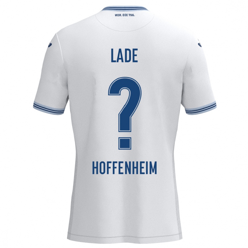 Men Football Benjamin Lade #0 White Blue Away Jersey 2024/25 T-Shirt Za