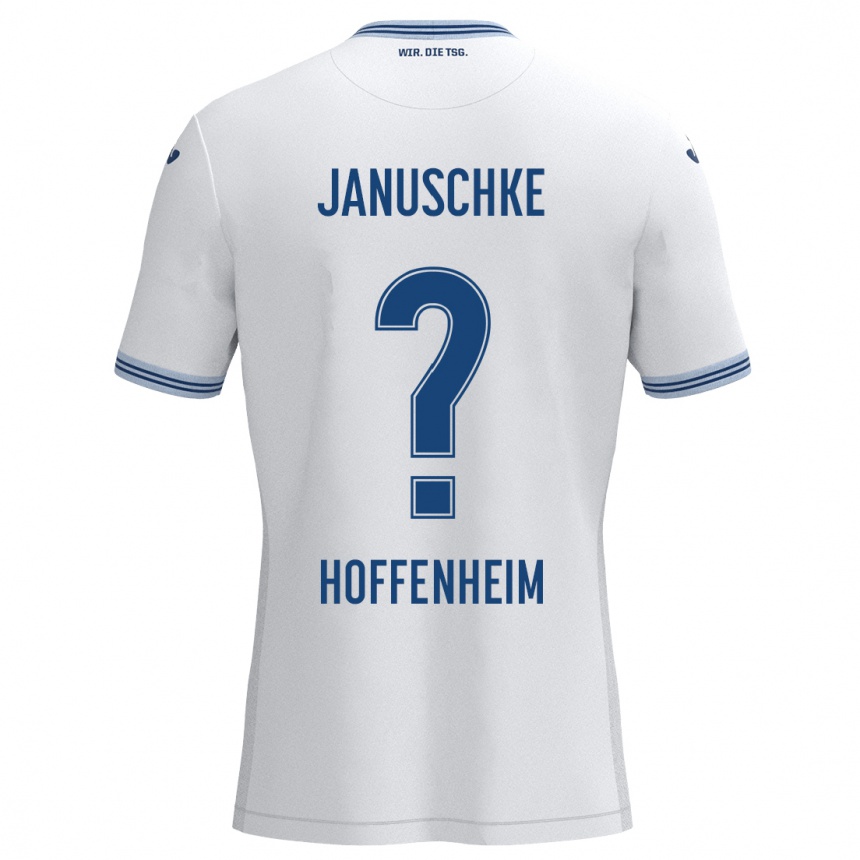 Men Football Tim Januschke #0 White Blue Away Jersey 2024/25 T-Shirt Za