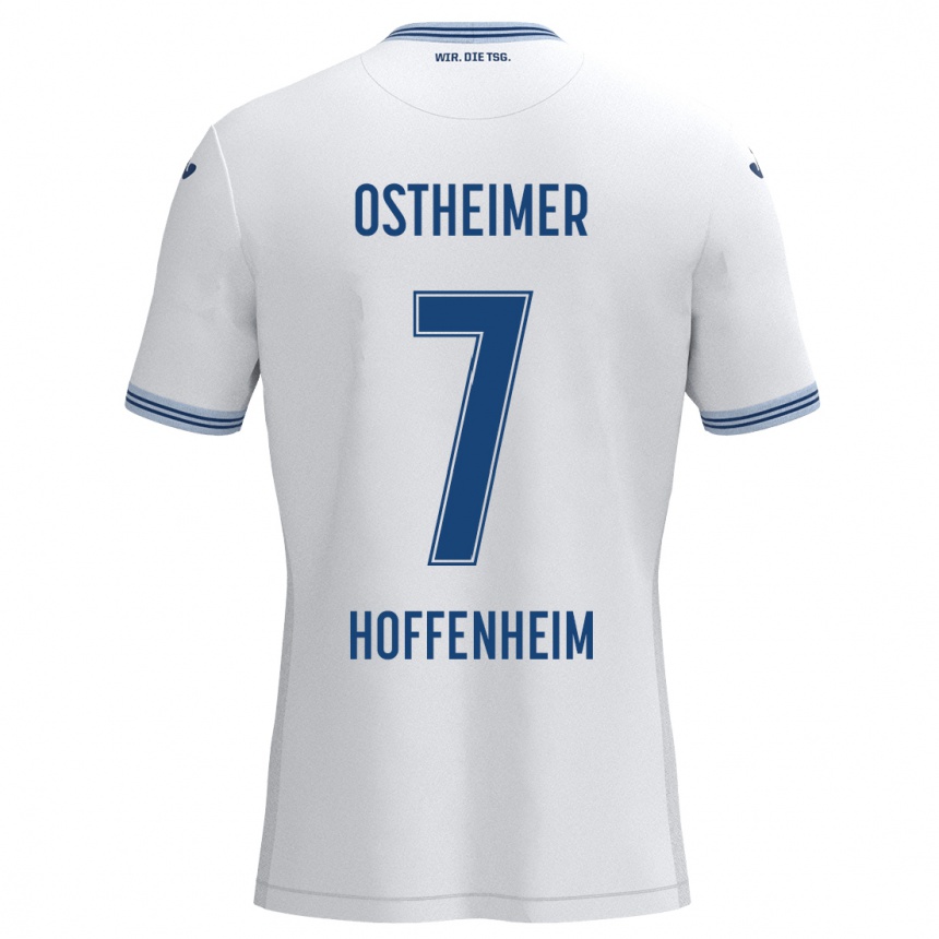 Men Football Nevio Ostheimer #7 White Blue Away Jersey 2024/25 T-Shirt Za