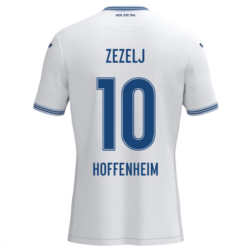 Men Football Neno Zezelj #10 White Blue Away Jersey 2024/25 T-Shirt Za